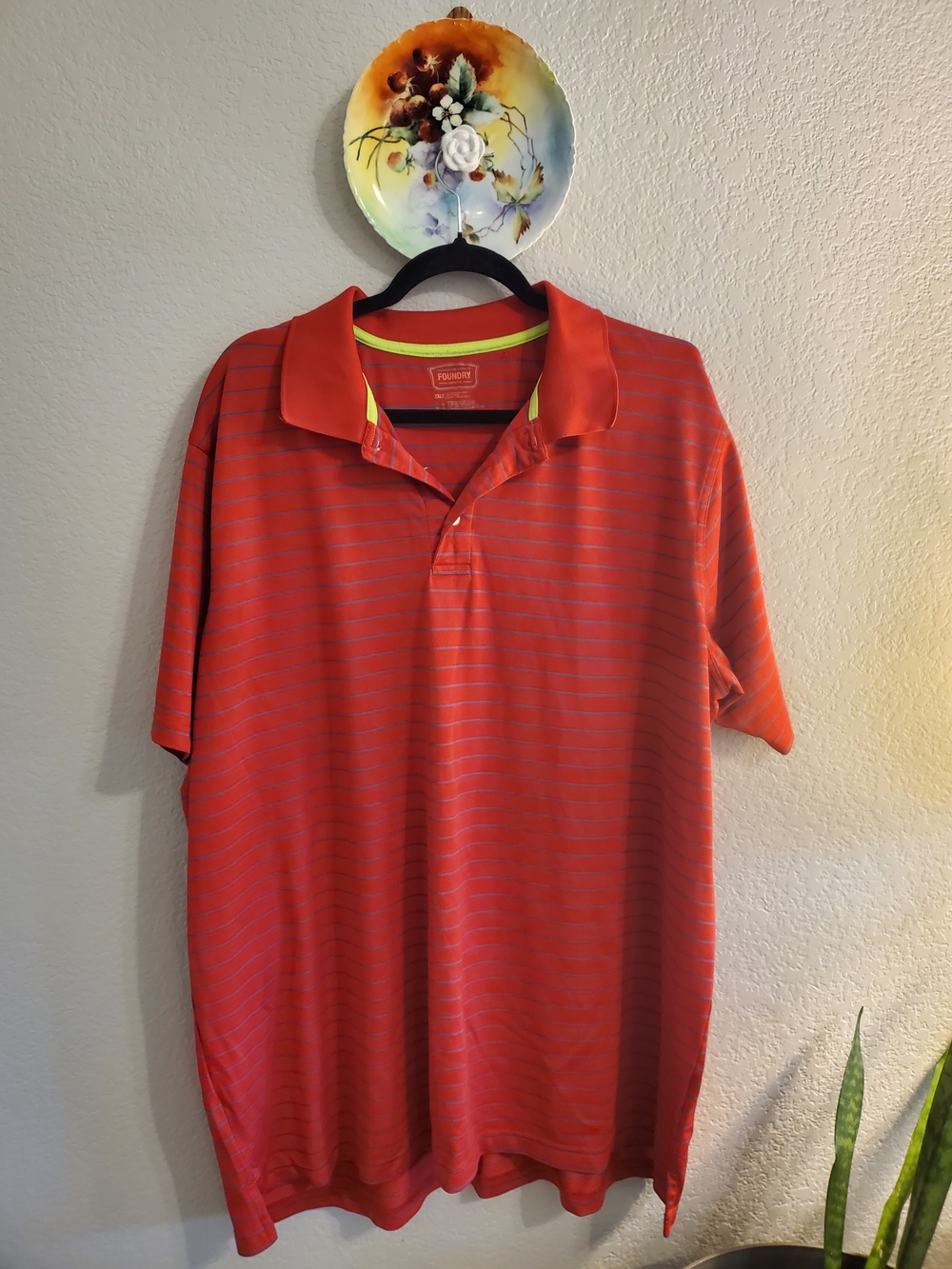 The Foundry Supply Co. Red Striped Polo